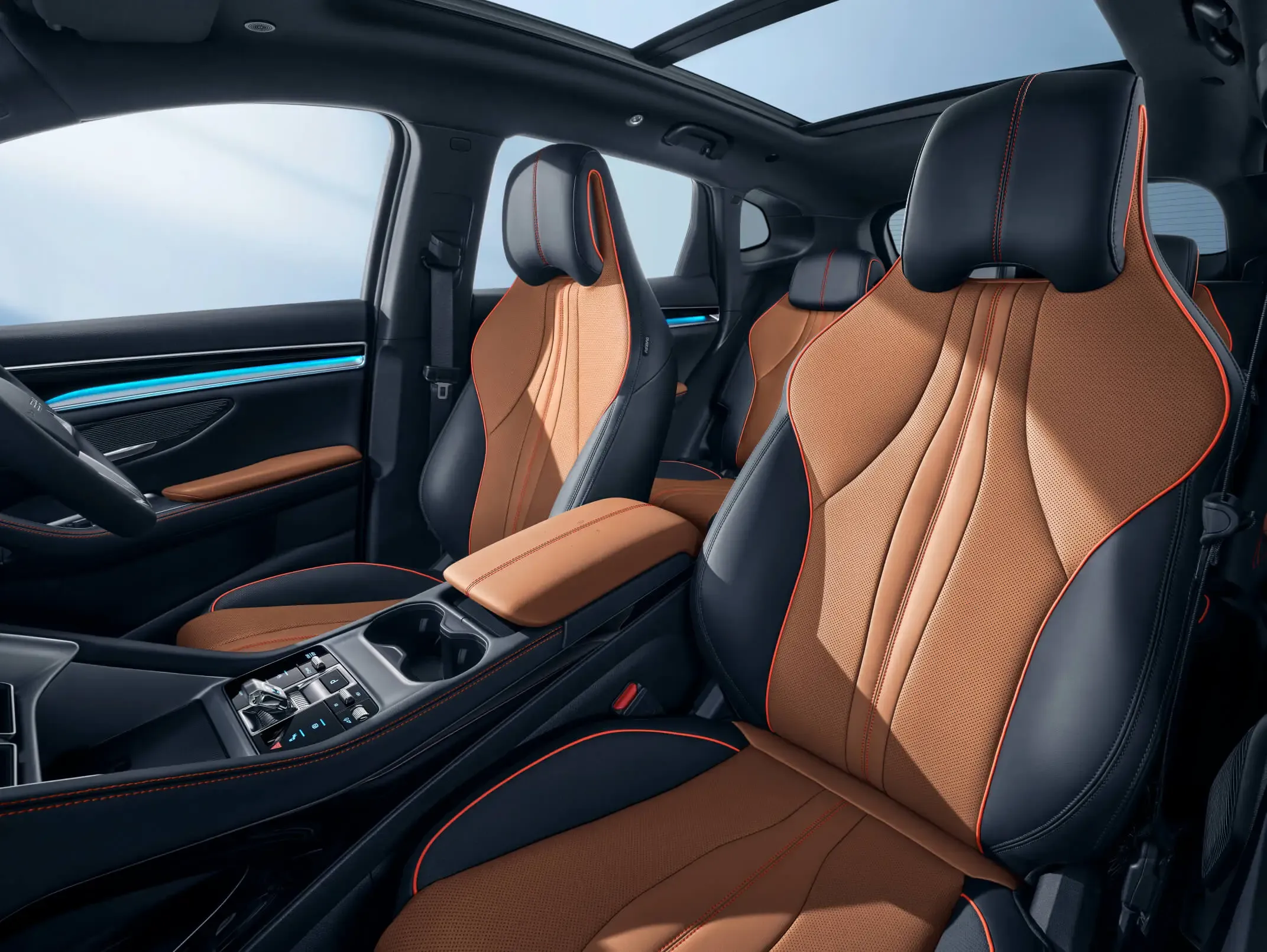 BYD SEALION 6 interior in Black + Brown - view 2