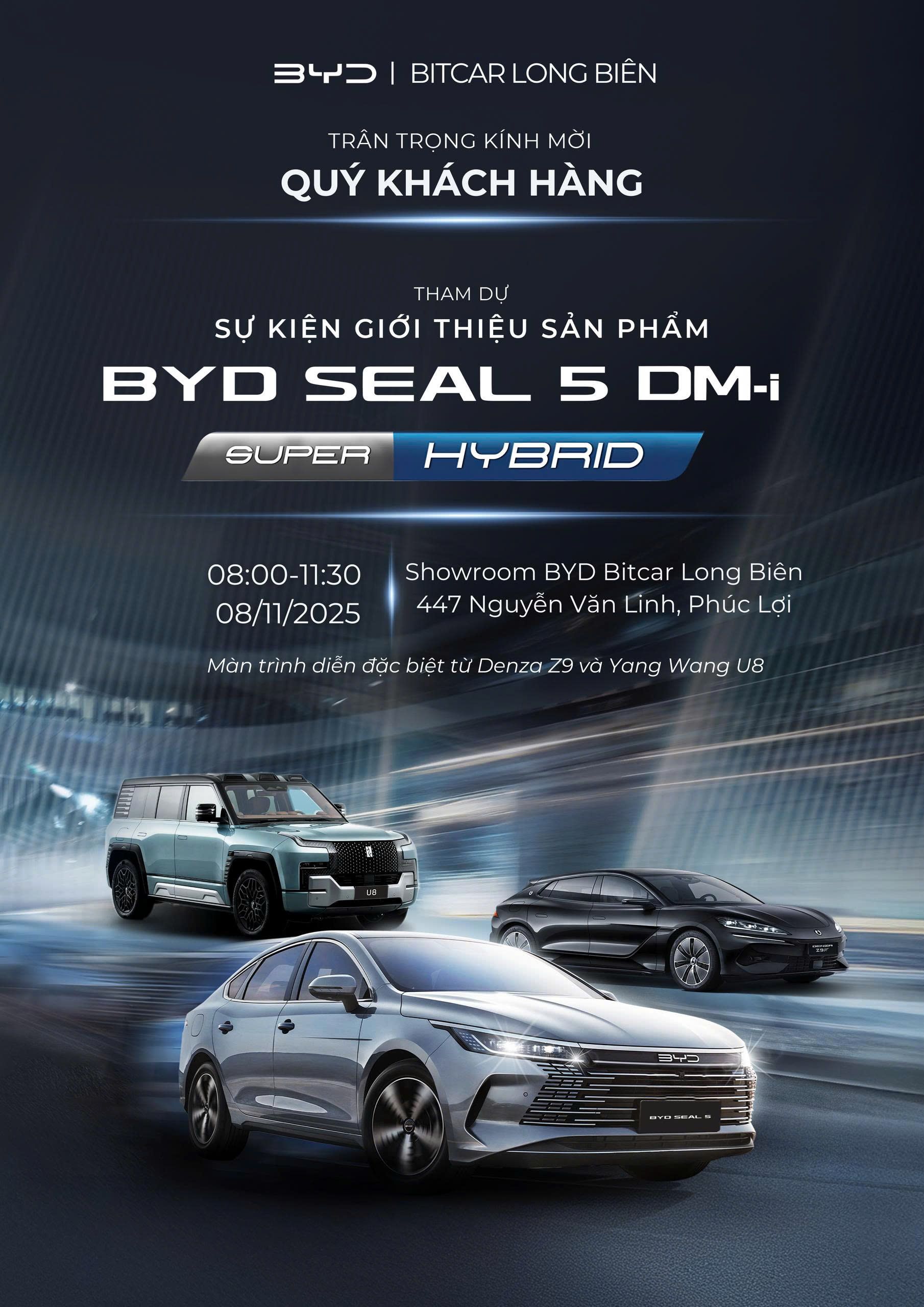 SỰ KIỆN RA MẮT MẪU XE ĐIỆN BYD SEAL 5 VÀ TRÌNH DIỄN CÔNG NGHỆ TỪ DENZA Z9 & YANGWANG U8